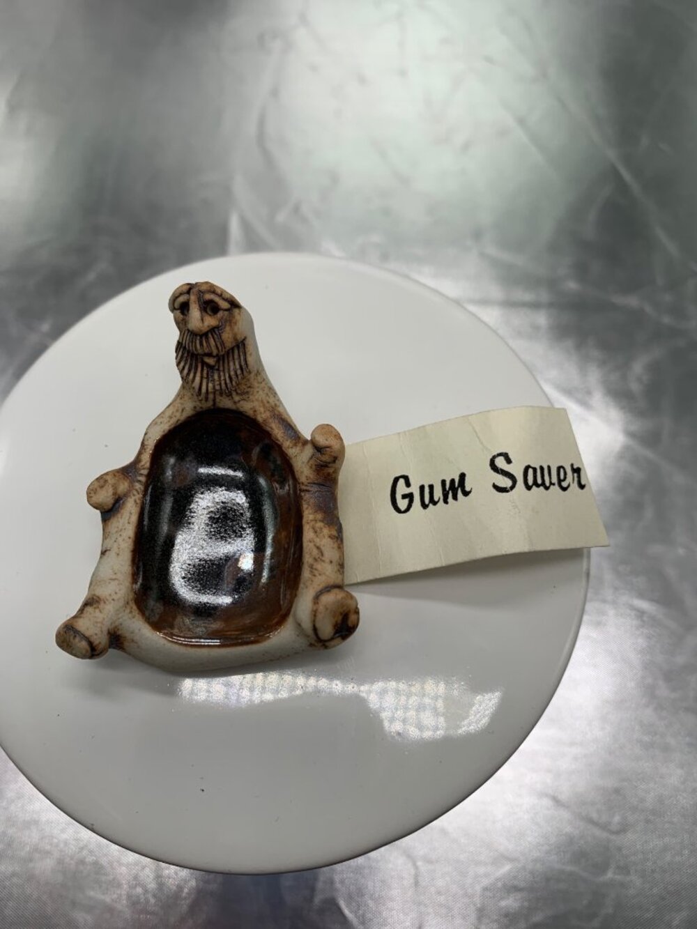 Handcrafted Ceramic Gum Saver Dish With Unique Animal Design - Vintage Style